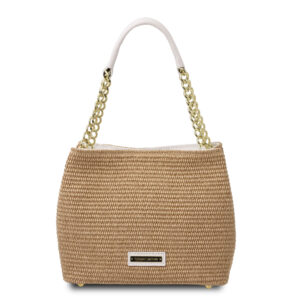 TL Bag Straw Effect Bucket Bag