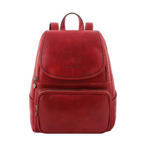 Venezia Leather Backpack - Red