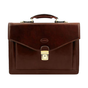 Shangai Leather Briefcase - Brown